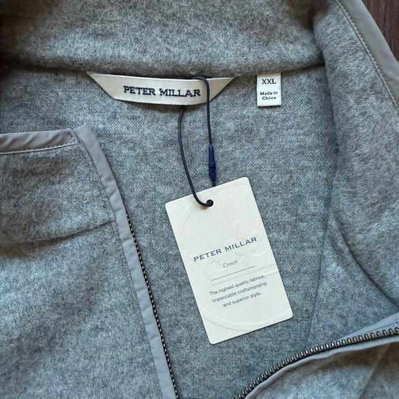 Peter Millar Wool Vest Crown Flex-Fleece Heather Gray XXL - Picture 7 of 11